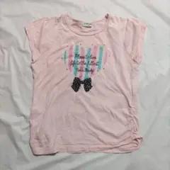 140 CROWN BANBY クラウンバンビ ピンク 半袖 Tシャツ リボンのサムネイル