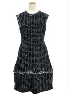 ルネ♡ツイードワンピース ツイード ドッキング風 ニット ワンピース le reve vaniller 全2色