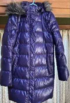 UNIQLO ロングダウンジャケット パープル　ファー付き