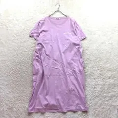 ミルクフェド/ONE/桃色/ロゴプリント/Tシャツ ワンピース/ポケット付きのサムネイル
