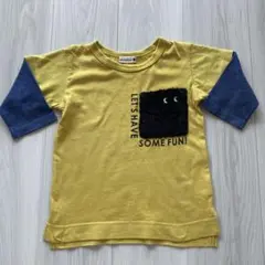 長袖カットソー イエロー ネイビー