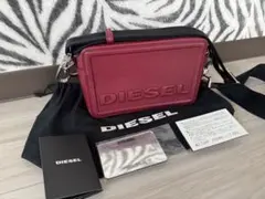 値下 極美品 DIESEL ロゴ ショルダーバッグ ディーゼル ボルドー