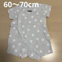西松屋水玉模様ロンパース　水色 60～70cm