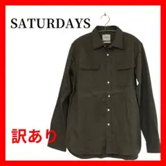 SATURDAYS コットン100％ ワークシャツ 訳あり ボタン欠品B2347のサムネイル