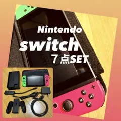 【 Nintendo Switch 】スイッチ 7点 グリーン/ピンク 動作OK