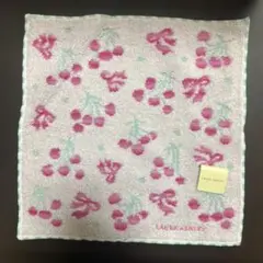 【新品・未使用】LAURA ASHLEY チェリー柄タオルハンカチ