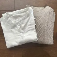 レディース 白シャツ＆セーターベスト