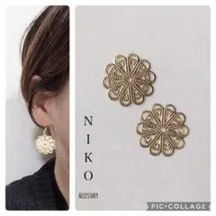 【509】ゴールドフラワーシンプルピアスイヤリング