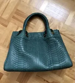EAGLE パイソンレザー ハンドバッグ グリーン 美品 - メルカリ