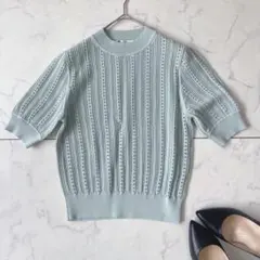 未使用 ANAYI アナイ ビスエリーテアイレット プルオーバー ピンク