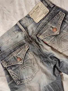 送料込み★EDWINブルートリップ503　ダメ－ジデニム日本製size28X31