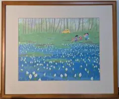 土田麦僊、【罌粟】、希少な画集画、新品高級額・額装付、状態良好
