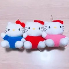 【超希少】サンリオ　ハローキティ　ぬいぐるみマスコット　3色セット　平成レトロ
