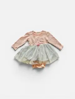 ピンクロンパース チュールスカート80cm
