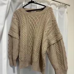 INGNI ベージュ ケーブルニット セーター