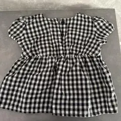 半袖チェック柄ブラウス