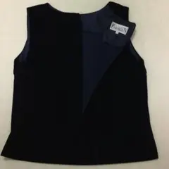 PARAKAN 濃紺ノースリーブ ベルベット トップス