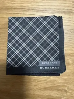 【未使用】BURBERRY ブラック チェック柄 ハンカチ