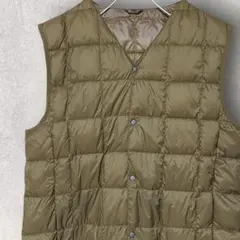 TAION キルティング ダウン インナーベスト Vネック