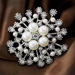 パールブローチ　ストール　入学式　卒業式　おしゃれ　ワンポイント シルバー