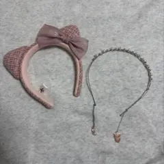 ユニバーサルスタジオジャパン カチューシャ キティ ツイード ピンク