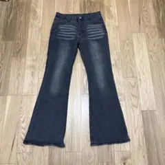 y2k ハイウエストフレアデニム　L