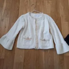 ZARA ノーカラージャケット アイボリー 7