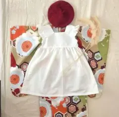 被布エプロン 七五三 3歳用 95～110cm 大正ロマン