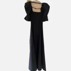 melt the lady ブラックフレアスリーブロングドレス