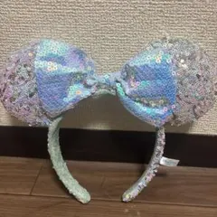 ミッキー型カチューシャ シルバーラメ