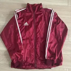 希少価値高い！！90s adidas 赤 ナイロンジャケット ストライプ