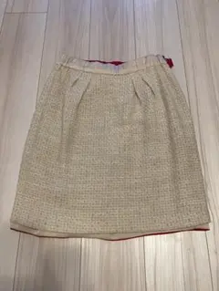 ジャスグリッティーリバーシブルツイードタイトスカートM9ピンクJUSGLITTY