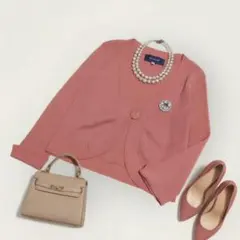 新品タグ付 2024年 エムズグレイシー リブボレロカーディガン ピンク 40