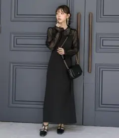 タグ付き新品✨OLIVE des OLIVE リボンドッキングワンピース 黒