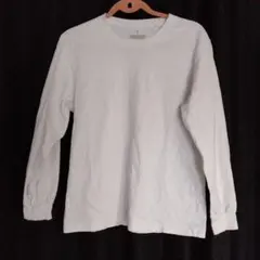 ジーユーホワイト 長袖 Tシャツ Lサイズ/ジーユー長袖トップス/カットソー