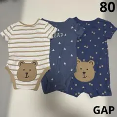 GAP クマケツ クマ柄 ロンパース 80