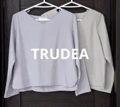 TRUDEA トルディア　２枚セット　ブラウス　Ｖネック　グレー　薄紫　通勤のサムネイル
