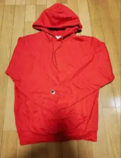 チャンピオン 赤 無地 パーカー フード