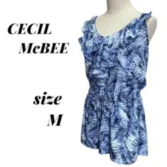 セシルマクビー ノースリーブ・ショートパンツ型オールインワン M