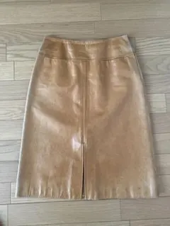 レザー スカート ベージュ