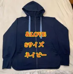 【値下げ】&LOVE 着回し抜群なふりるパーカー ネイビーS