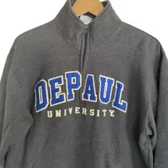 Champion DEPPAUL UNIVERSITY ハーフジップスウェット