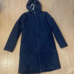 ネイビー フード付きロングジャケット