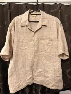 チェック柄 半袖シャツ レーヨン　古着