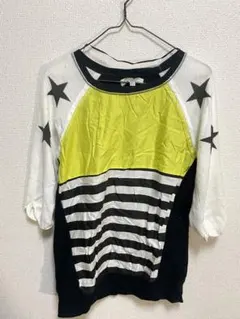 ZARA TRAFALUC ストライプ星柄五分袖トップス