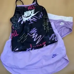 Nike セパレート水着 XS 黒・紫　130