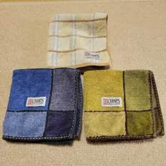 CHAPS チェック柄タオルハンカチ3枚セット