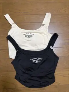カップ付き　タンクトップ　ホワイト　ブラックSHEIN 2枚セットのサムネイル