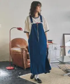 MONO-MART LADY'S フロントジップ デニムジャンパースカート