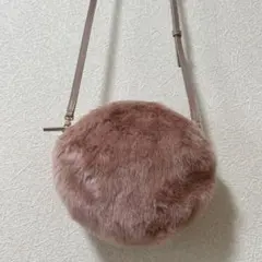 FURLA ピンクファーショルダーバッグ